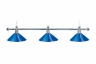 Лампа на три плафона "Blue Light" (серебристая штанга, синий плафон D35см)