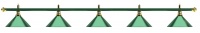 Лампа на пять плафонов "Allgreen" (зелёная штанга, зелёный плафон D35см)