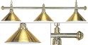 Лампа на три плафона "Elegance" (золотистая штанга, золотистый плафон D35см)